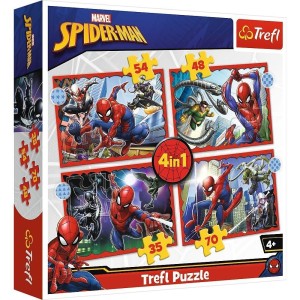 PUZZLE 4W1 BOHATERSKI SPIDER-MAN TREFL, TREFL