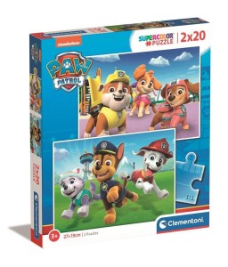 PUZZLE 2X20 SUPER KOLOR PAW PATROL, CLEMENTONI