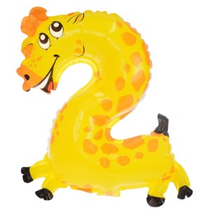 BALON FOLIOWY CYFERKA 2 ZWIERZĄTKO
