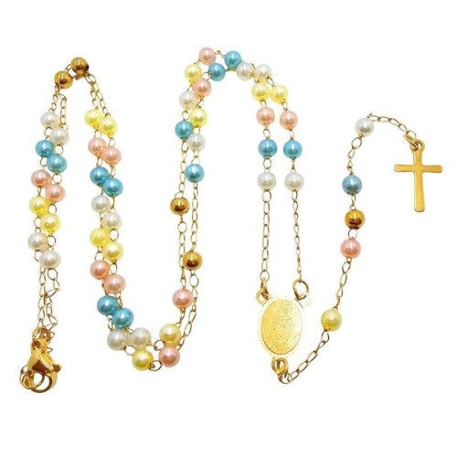 Różaniec Matka Boża Fatimska stainless steel