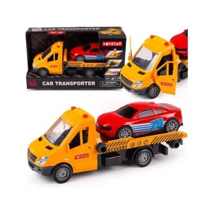 LAWETA Z SAMOCHODEM POMOC DROGOWA ŚWIATŁO DŹWIĘK