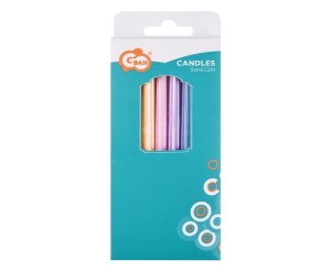 ŚWIECZKI MAKARONIKOWE METALICZNE 12.5X0.8CM 6SZT