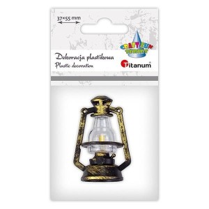 LAMPA NAFTOWA 37X50MM PLASTIKOWA MINIATUROWA ZŁOTA