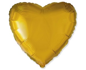 BALON FOLIOWY 46CM SERCE ZŁOTE