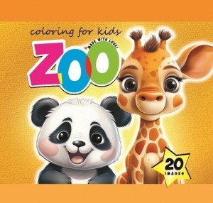 KOLOROWANKA 140X140 ZOO POMARAŃCZOWA 20 OBRAZKÓW