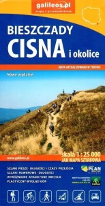 MAPA TUR. - BIESZCZADY, CISNA I OKOLICE 1:25 000