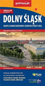 MAPA SAMOCH.-ADMINIST. DOLNY ŚLĄSK 1:250 000