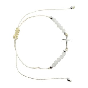 RÓŻANIEC 10-TKA RÓŻAŃCA BIAŁA Z KRZYŻYKIEM