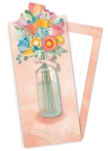 KOPERTA UPOMINKOWA POP UP KWIATY POMARAŃCZ