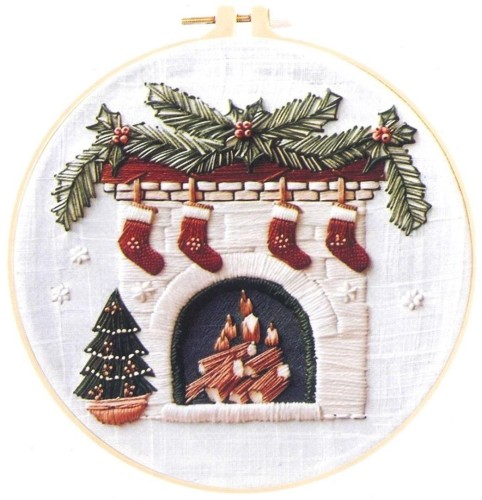 Zestaw do haftowania świąteczny kominek