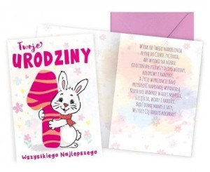 KARNET B6 URODZINY 1 ZAJĄCZEK