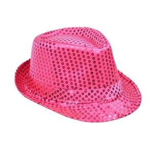 KAPELUSZ CEKINY RÓŻOWY