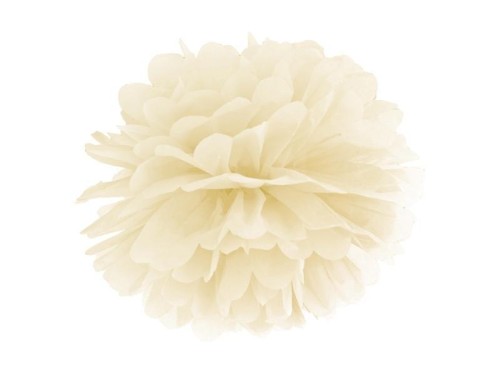Pompon bibułowy kremowy 35cm