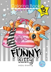 KOLOROWANKA A4 15 OBRAZKÓW ZABAWNE KOTKI 2