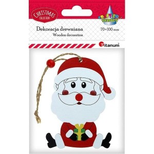 ZAWIESZKA DREWNIANA MIKOŁAJ SIEDZĄCY 74X98MM