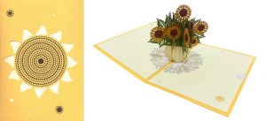 KARNET 12X18 CM + KOPERTA POP-UP SŁONECZNIKI