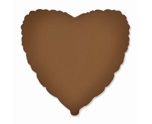 Balon foliowy 46cm Serce matowe Choco Brown