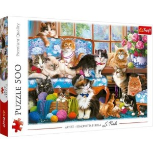 PUZZLE 500 KOCIA RODZINA TREFL, TREFL