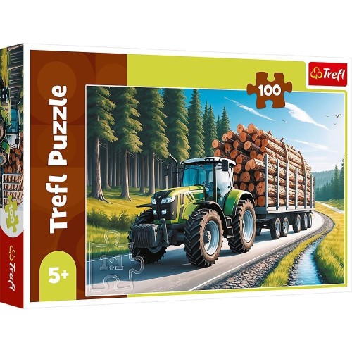 Puzzle 100 Ciągnik leśny TREFL, Trefl