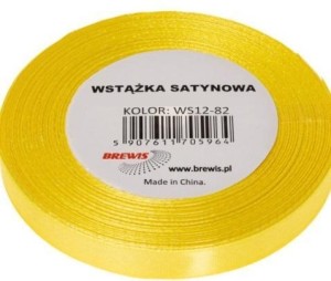 WSTĄŻKA SATYNOWA KANARKOWY 6MM X 32M