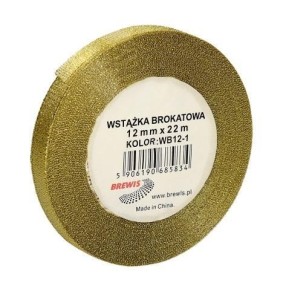 WSTĄŻKA BROKATOWA ZŁOTA 12MMX22M