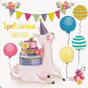 KARNET JEDNOSTRONNY URODZINOWA LAMA