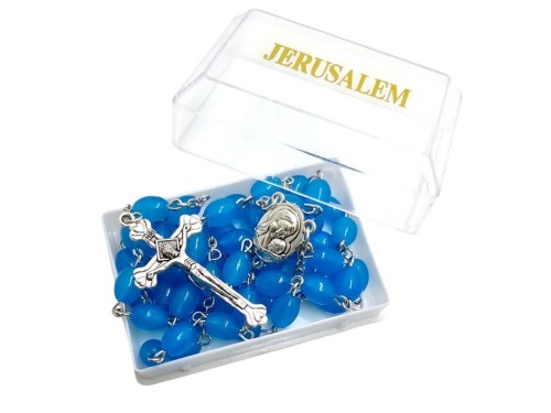 Różaniec jerozolimski w pudełku niebieski
