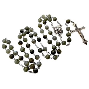 RÓŻANIEC KAMIEŃ NATURALNY LABRADORYT