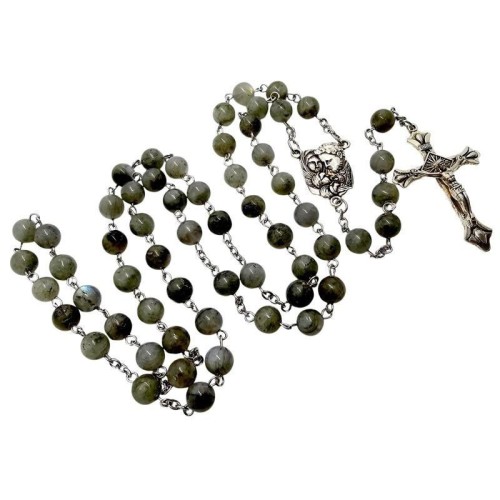 Różaniec kamień naturalny labradoryt