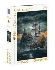 PUZZLE 1500 HQ THE PIRATE SHIP, CLEMENTONI