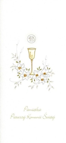 Karnet Komunia Kielich złoty MAK