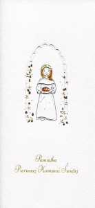 KARNET KOMUNIA DZIEWCZYNKA CHLEB MAK