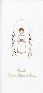 KARNET KOMUNIA CHŁOPIEC CHLEB MAK