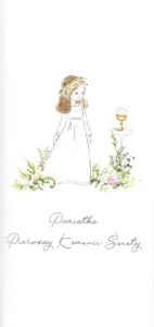 KARNET KOMUNIA DL K25 - DZIEWCZYNKA KIELICH