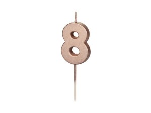ŚWIECZKA URODZINOWA 8 RÓŻOWE ZŁOTO 4.5CM