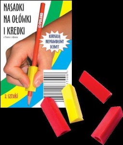 NASADKI TRÓJKĄTNE PODŁUŻNE NA OŁÓWKI I KREDKI 2SZT