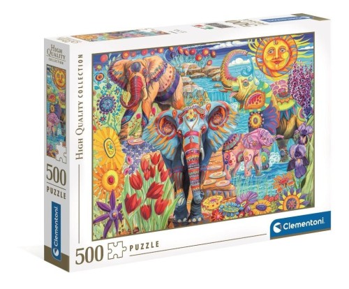 Puzzle 500 HQ Elephants' Carnival, Clementoni