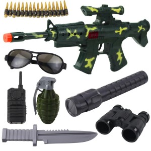 KARABIN WOJSKOWY Z AKCESORIAMI, LEANTOYS