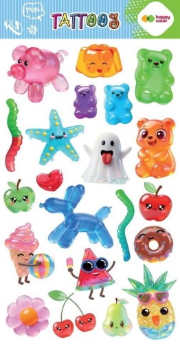 Tatuaże zmywalne Jelly Fun HAPPY COLOR, GDD