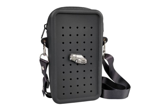 Torebka crossbody silikon czarna + przypinka