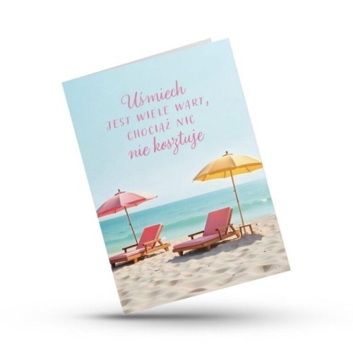 Kartka składana - Uśmiech jest wiele wart