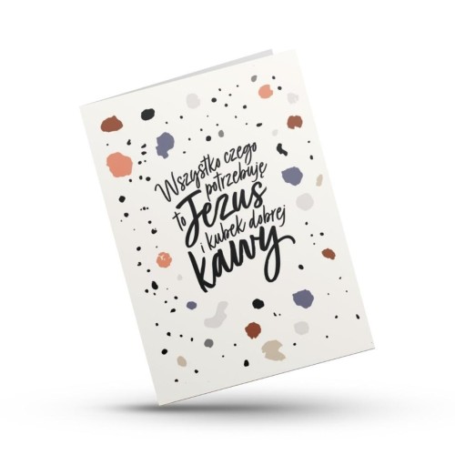 Kartka składana - Jezus i kawa