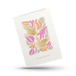 KARTKA SKŁADANA - ZAPROSZENIE - GOŁĄB - RÓŻ