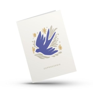 KARTKA SKŁADANA - ZAPROSZENIE - GOŁĄB - GRANAT