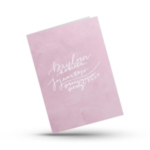 KARTKA SKŁADANA - DZIELNA KOBIETA - RÓŻ