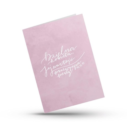 Kartka składana - Dzielna kobieta - róż