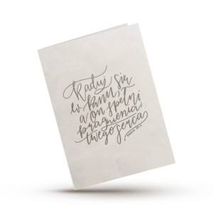 KARTKA SKŁADANA - RADUJ SIĘ W PANU - BEŻ