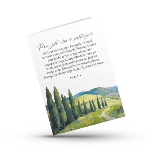 Kartka składana - Pan jest pasterzem - pejzaż