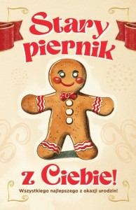 KARNET URODZINY STARY PIERNIK