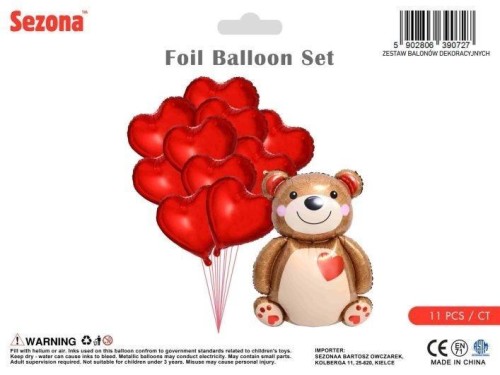 Balon Miś z sercami